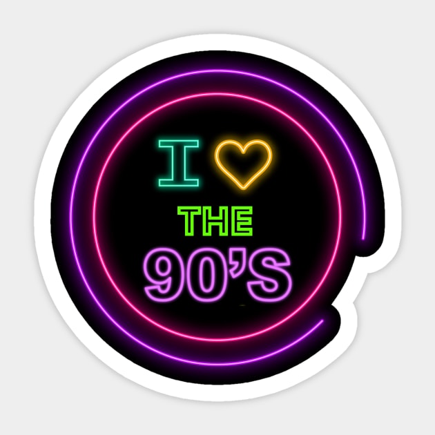 I Love The 90s Sticker by TeeTrafik